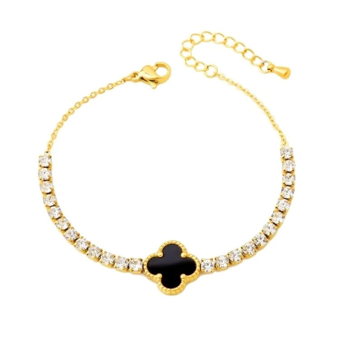 Zircon clover bracelet