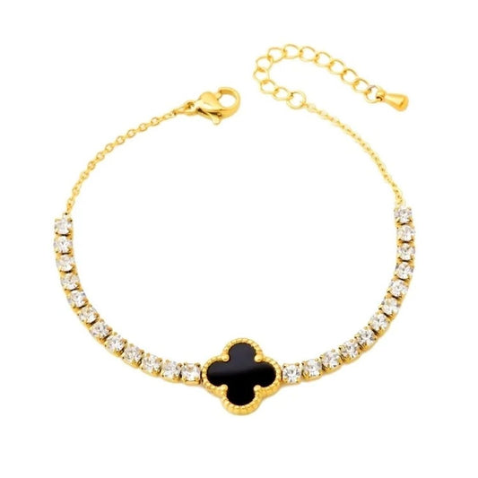 Zircon clover bracelet