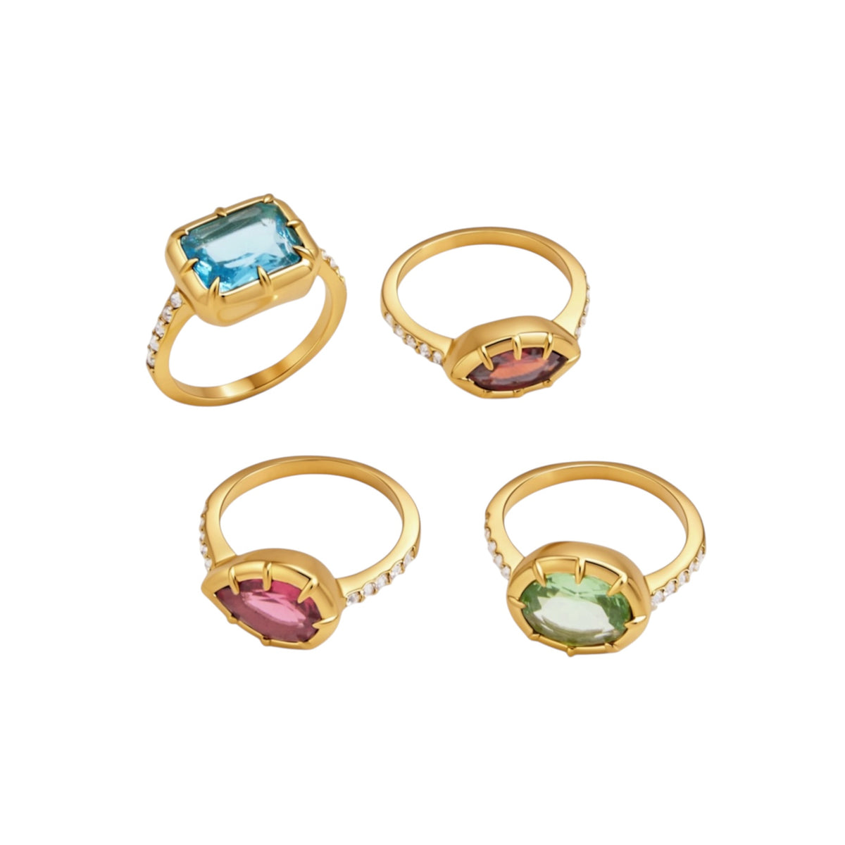 Anillos Zirconia Multicolor