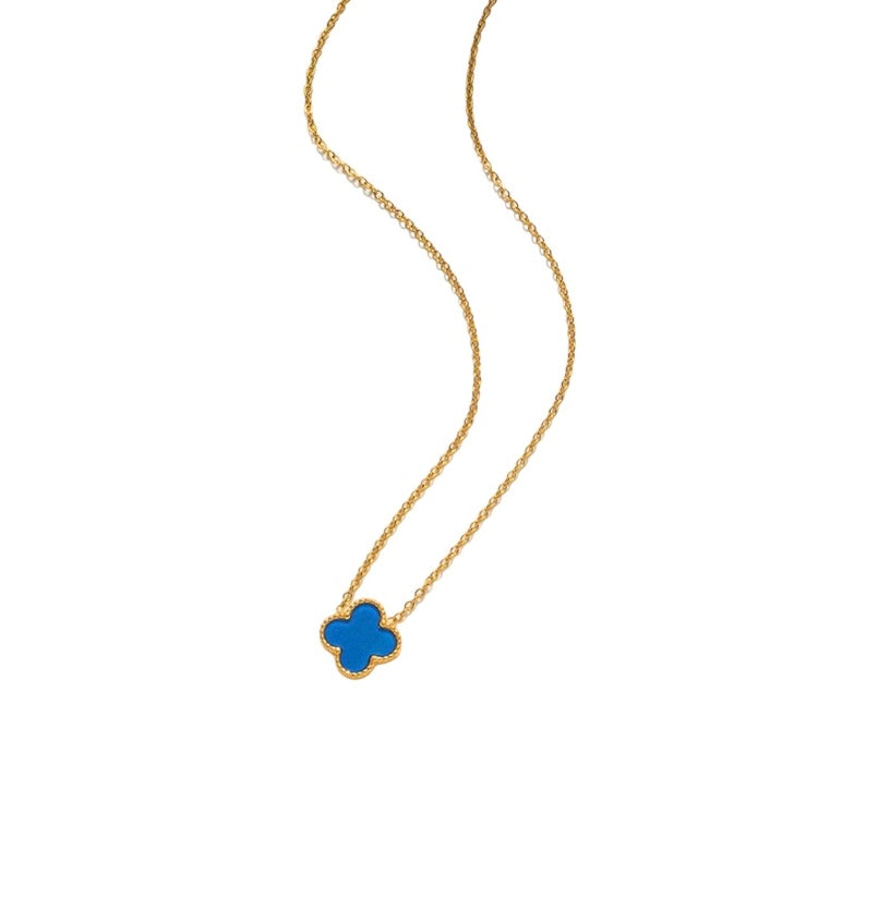 Blue clovers necklace