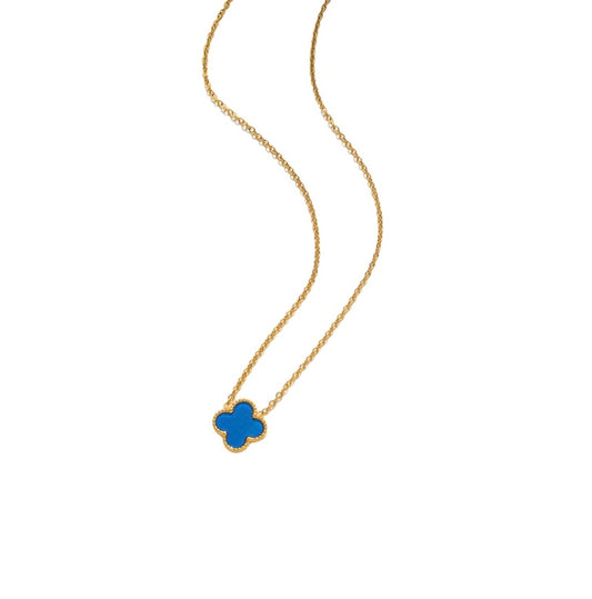 Blue clovers necklace