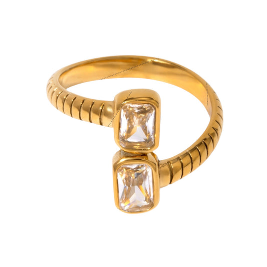 Anillo Doble Zirconia