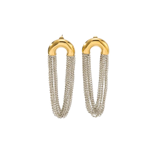 Paulina earrings 2 tone