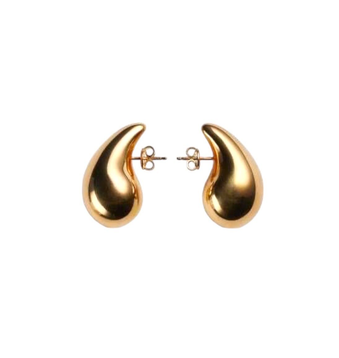 Gold water drop earrings
